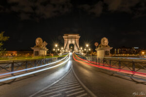 Нощна Будапеща - мост Сечени (Верижния мост)