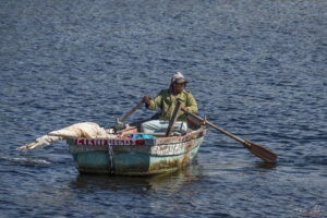 Залива на прасетата - рибар се връща от риболов