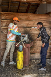Преса за изцеждане на сок от захарна тръстика