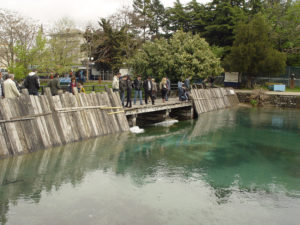 Мостът и шлюзовете над началото на река Църни Дрин в Струга