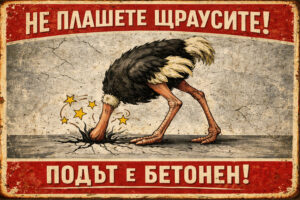 Вдъхновено от легендата за щраусите криещи главата си в пясъка при опасност