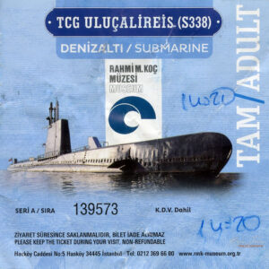 Отделен входен билет с фиксиран час за посещение на подводницата S338 в Rahmi М. Ko&ccedil; Musesi