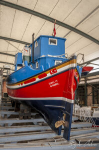 Реставриран рибарски кораб в музеят Рахми М. Коч