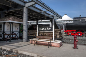 Реставрираната ЖП гара Hask&ouml;y в рамките на музея