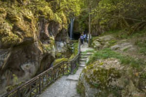 Пътеката до Костенския водопад с остатъци от опашката за селфита