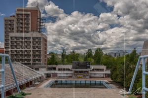 Поглед от кулата за скокове в Националния плувен комплекс "Червено знаме"