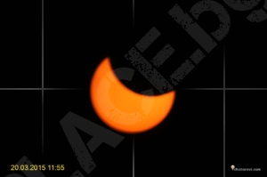 Фази на слънчевото затъмнение наблюдавано от София на 20.03.2015