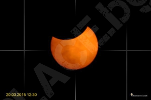 Фази на слънчевото затъмнение наблюдавано от София на 20.03.2015