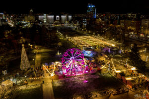 Коледен базар "Sofia Christmas Fest 2024" от високо