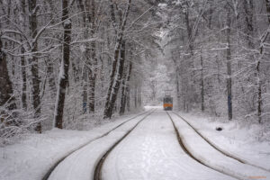 Трасето на трамвая от спирка Вишнева към Семинарията