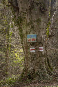 Последната указателна табела пред самият водопад Бигора