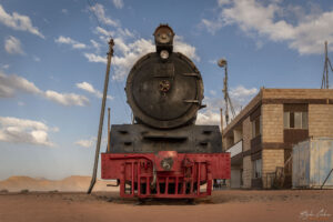 Изоставеният парен локомотив на гара Wadi Rum